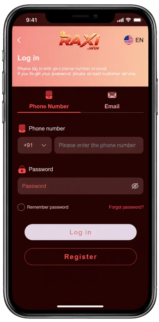 Raxi Win Login by Phone Number